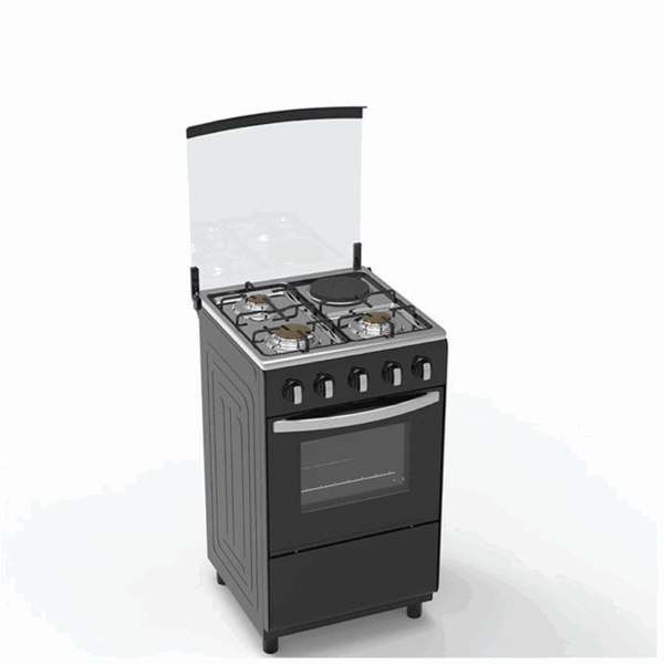 Aeon 3 Burner, 1 Electric 50 x 50 Gas Cooker - Black